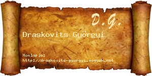 Draskovits Györgyi névjegykártya